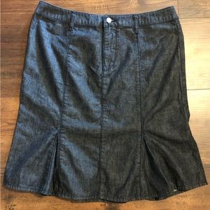 NWOT Blanc by WHBM denim skirt black L 12